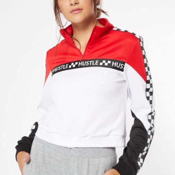 Rue21 Tops - Red Colorblock Hustle Side Striped Pullover- Rue21